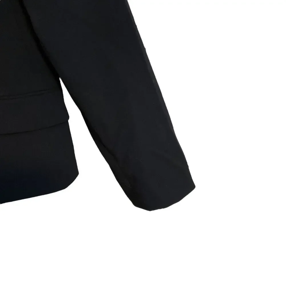 CALVIN KLEIN Blazer Jacket Women's Size 10 Black Lined Stretch 2 Buttons - Picture 5 of 10